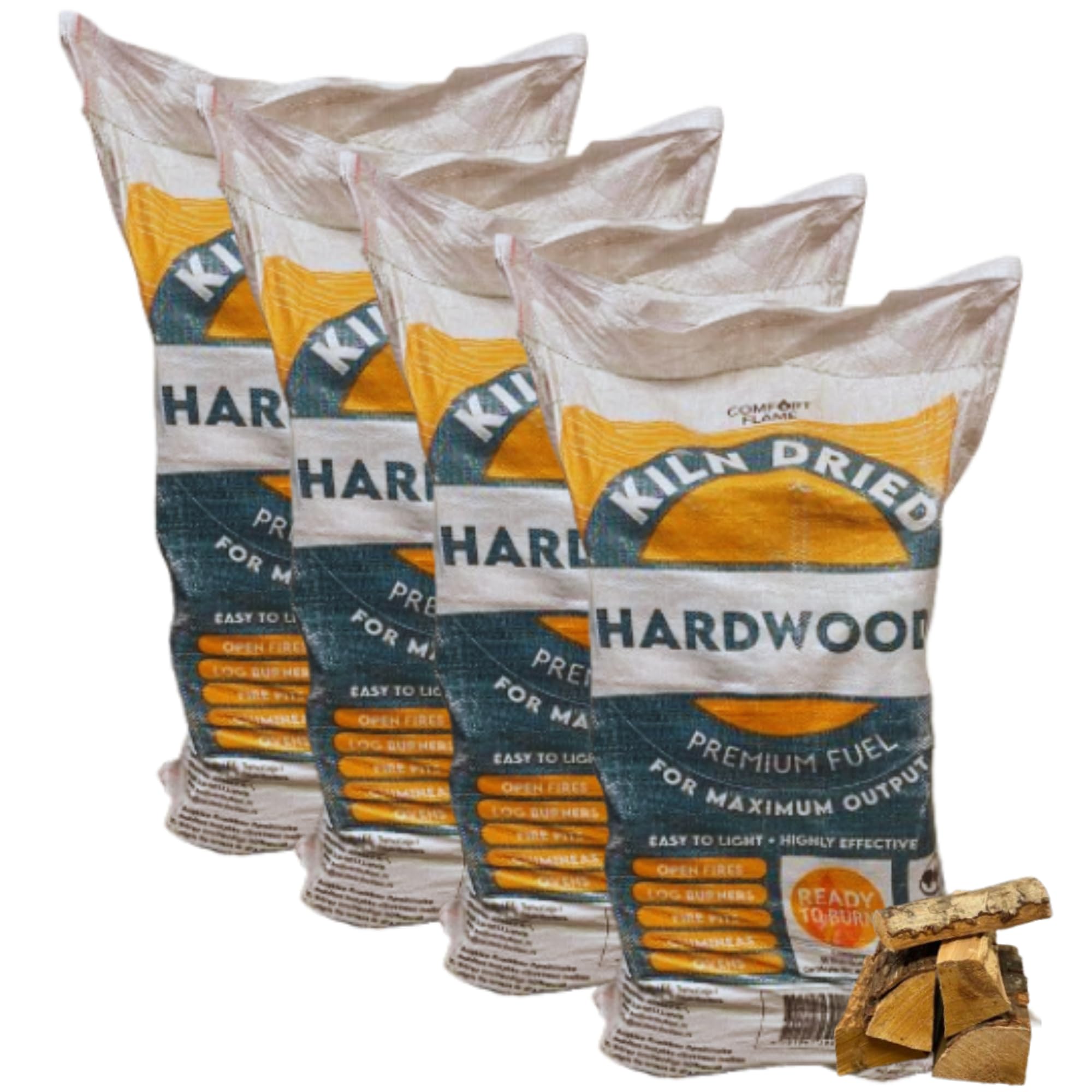 Amos Brown Kiln Dried Alder Hardwood Logs Boot Bag 60L – Ready To Burn Firewood For Open Fires, Log Burners, Fire Pits, Chimineas & Ovens – Premium Long Burning Low Smoke Logs (4 Bags - 240L)