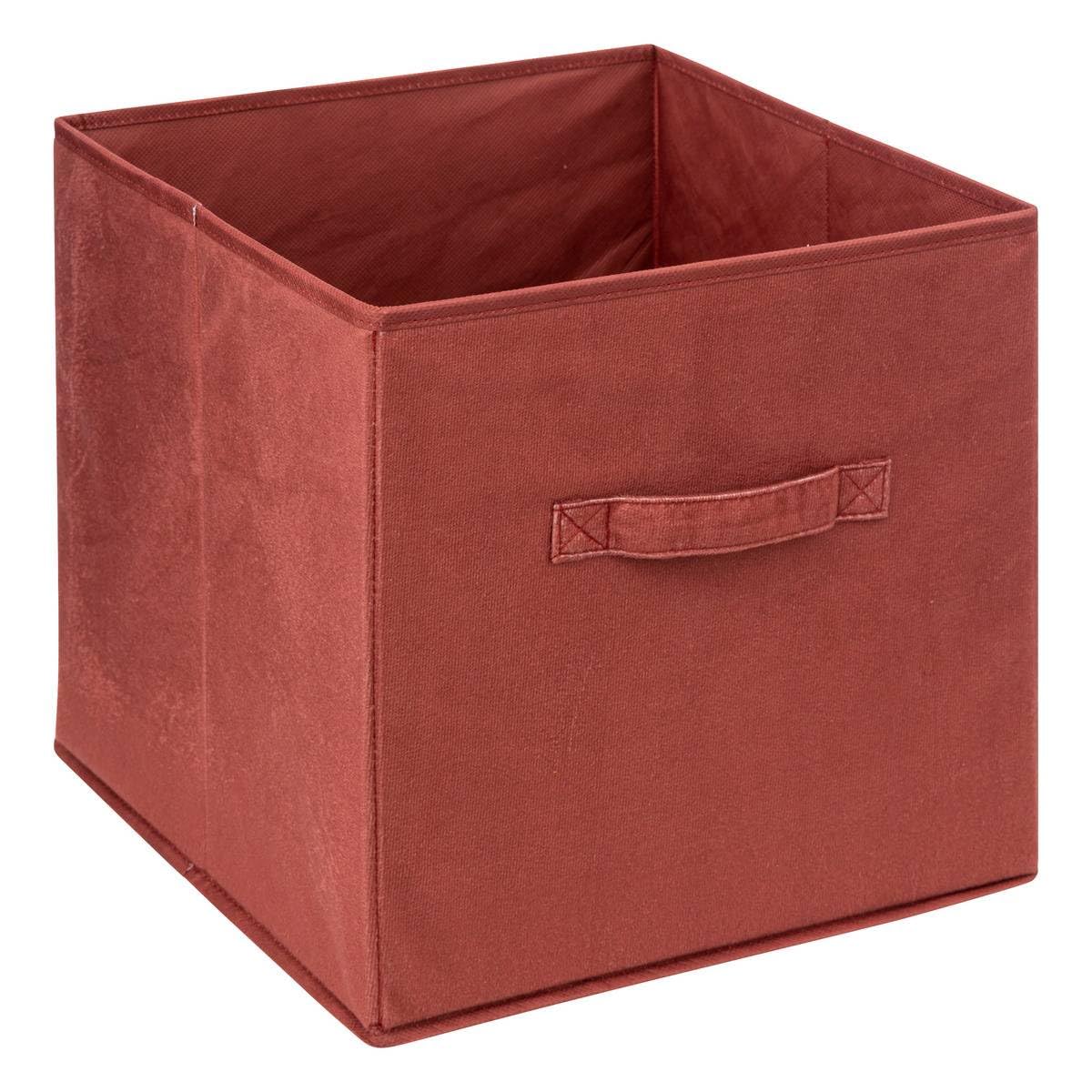 Five Velvet Storage Box Terracotta 31 x 31 x 31 cm