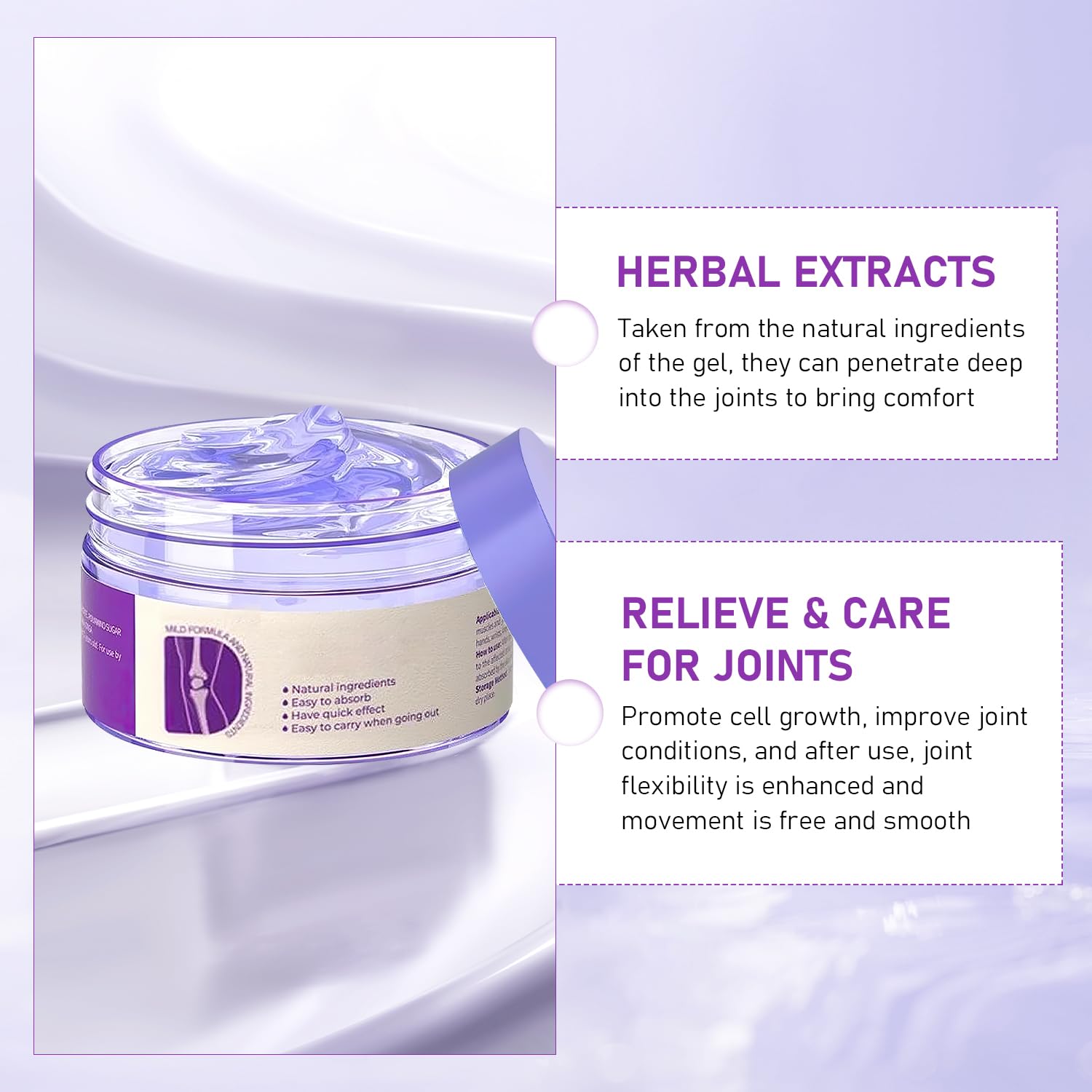 2PCS Soothing Relief Massage Gel, Joint Gel Purple Gel Cooling Activities Throughout The Body, Soothing Knees, Lumbar, Neck, Back, Shoulders, Hands, and Feet — Amazon image 3