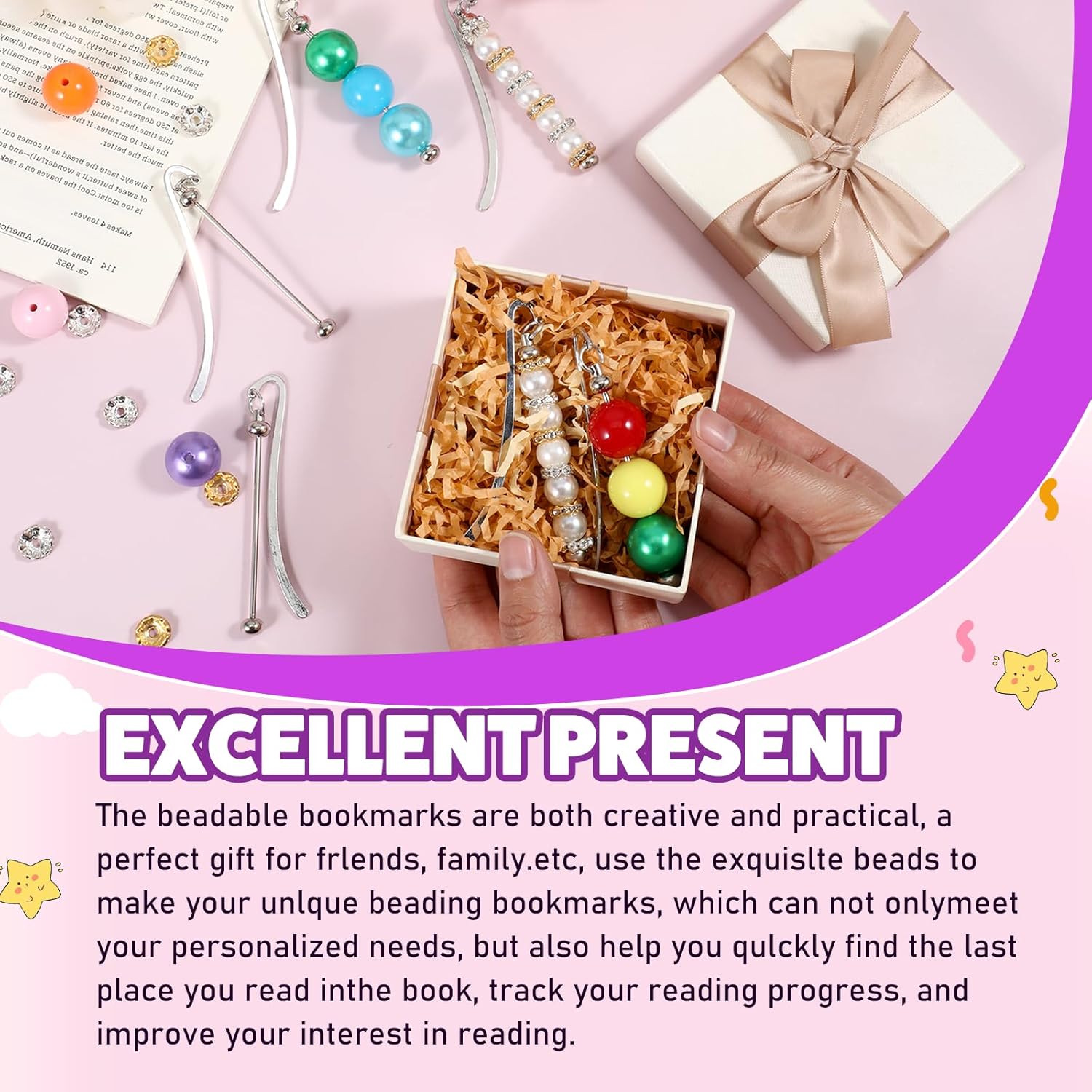 20Pcs Beadable Bookmarks, Beadable Metal Bookmark DIY Blank Bookmark Bar for Craft Jewelry Pendant Charm Gift Book Lovers Student Teacher Office Supplies(Silver) - Image 7