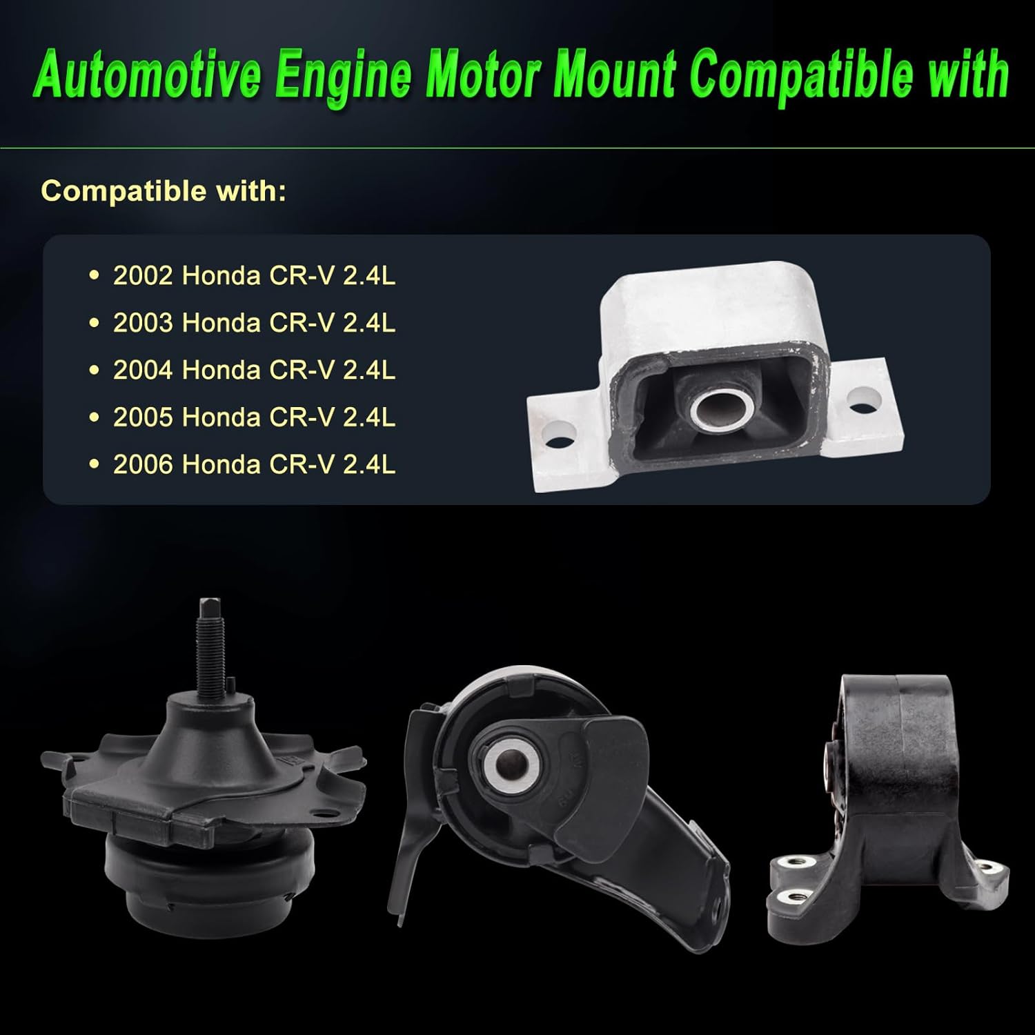 Set of 4 Engine Motor Mount Compatible with 2002 2003 2004 2005 2006 CR-V 2.4L Auto Transmission Replacement for A4504 A6597 A6596 A4506
