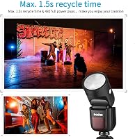 Godox V1-S TTL Vaku Sony Kamerákhoz - Kerek Fejű Vakuegység 2.4G 1/8000s HSS 76W Speedlite 2600mAh Li-Ion Akkumulátorral EU plug 4