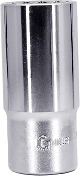 Genius Tools 437840 1/2" Dr. 40mm Deep Hand Socket 12 Point