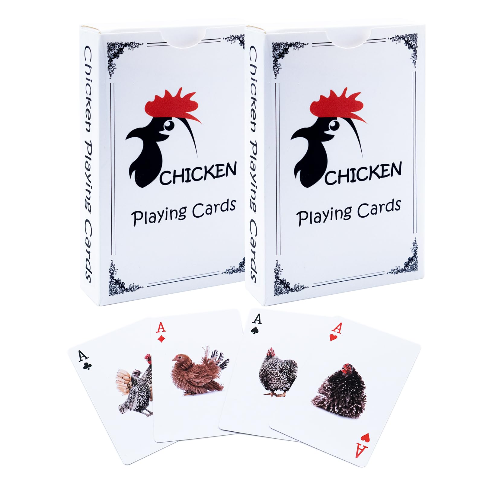 BKBNSJ Chicken Playing Cards, 2 Decks, Chicken Theme, Poker Cards, Card Games