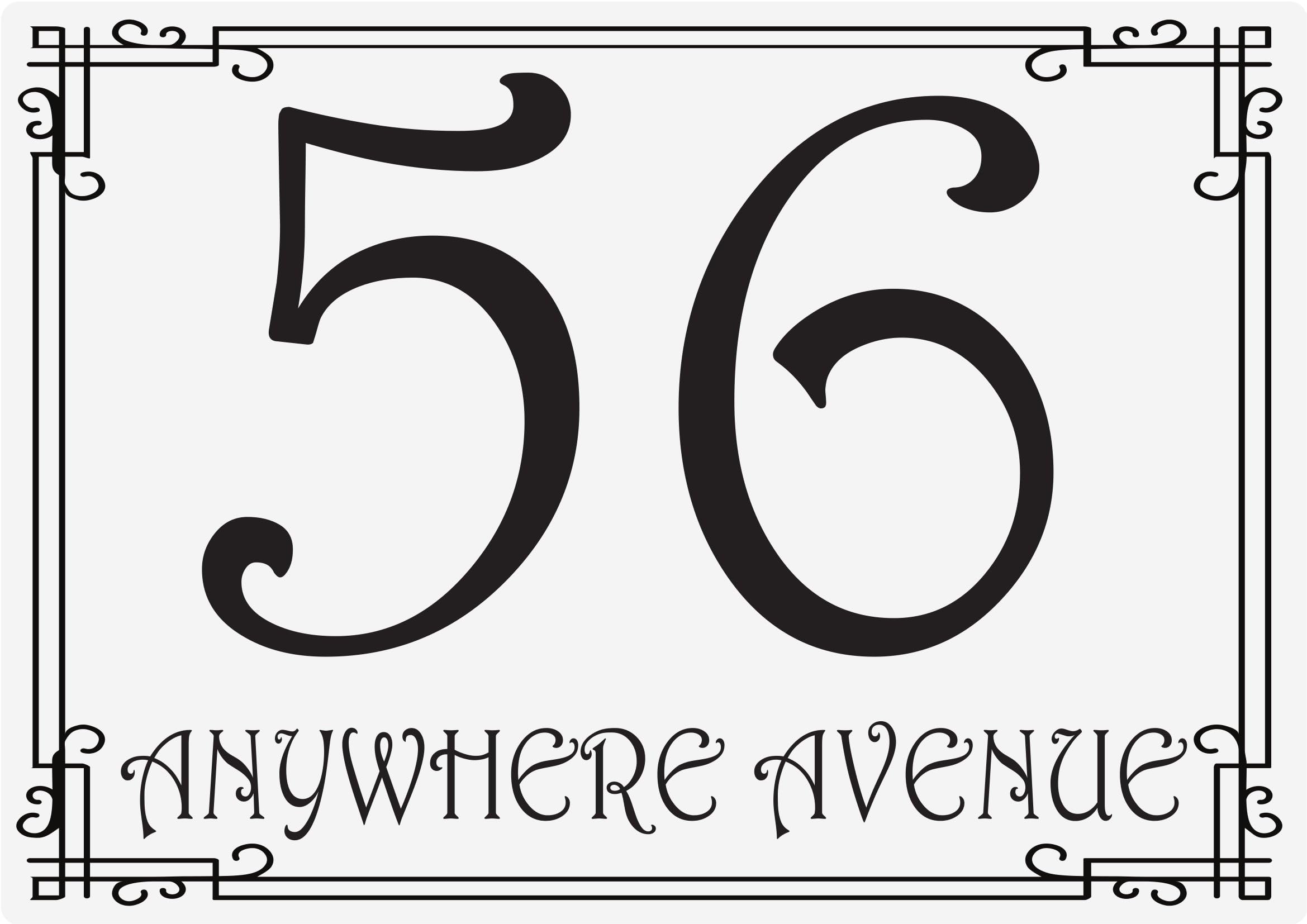 Personalised Wheelie Bin Stickers – Custom House Number & Street Name Labels – Waterproof Vinyl Bin Address Decals – A5 or A6 Sizes – Pack of 4 (A5 (148mm x 210mm), Design 12)