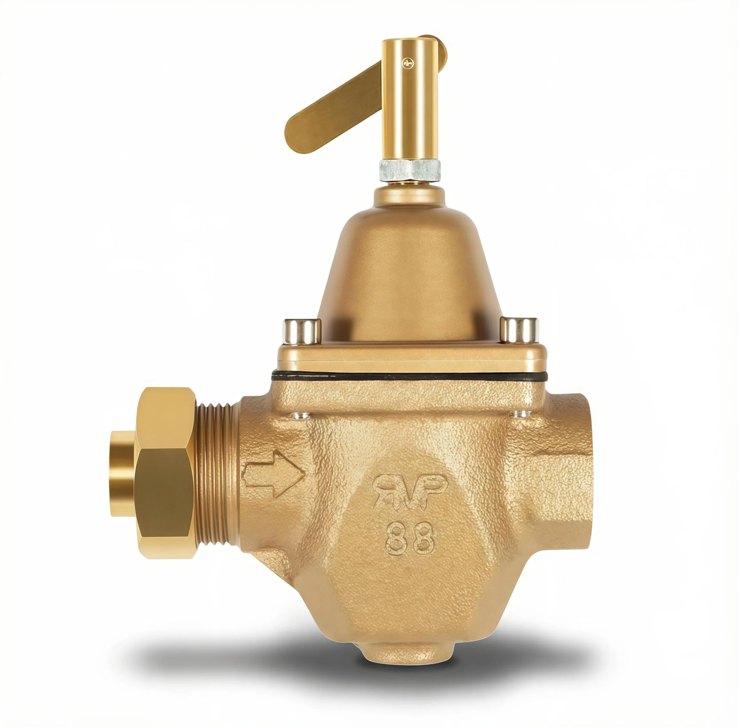Regulador de presión de agua de alimentación de caldera de alta capacidad de bronce de 1,27 cm – Reemplazo directo para Watts 1156F, B1156F, S1156F – Ajustable 10-25 PSI – Sistemas de