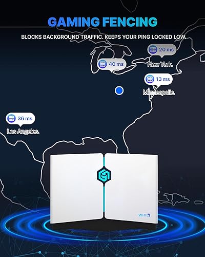 Miniatura 5 de GearUP - Enrutador WiFi Booster para juegos, suscripción gratuita de 90 días GearUP, AX3000 WiFi 6 HYPEREV Router inalámbrico para consola y