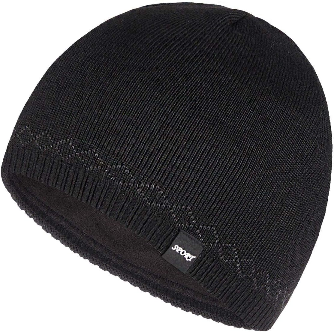 Mens Winter Beanie Hat Warm Knit Cuffed Plain Toboggan Ski Skull Cap (3 Patterns)