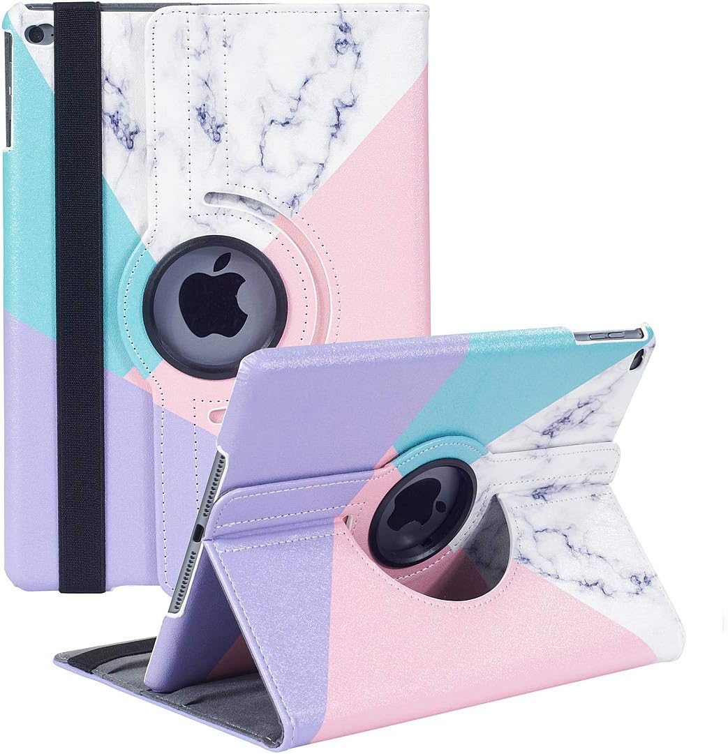 Hsxfl Rotating Case for iPad 9.7 inch 2018 2017/ iPad Air 2 Case - 360 Degree Rotating Stand Smart Cover Case with Auto Sleep Wake for Apple iPad 9.7" (6th Gen, 5th Gen)/iPad Air