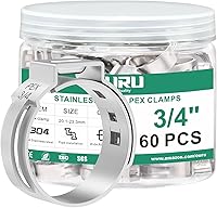 Vista 16 de 100 piezas de anillo de crimpado Pex de 1/2, abrazaderas de cincho Pex de acero inoxidable 304, abrazaderas de manguera de una oreja para accesorios