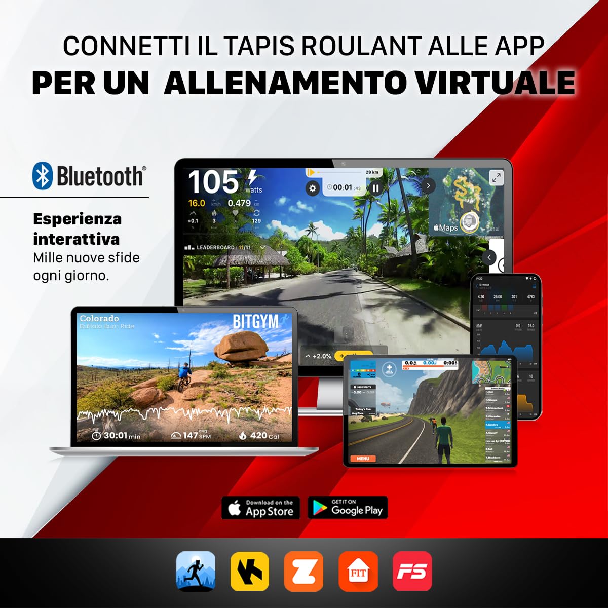 YM Tapis Roulant Elettrico Pieghevole Next 6000, 16 km/h, MARCHIO ITALIANO, Salvaspazio, Bluetooth + APP Interattive Kinomap Zwift Bitgym Fithome, Super Compatto (13 cm Da Chiuso), ASSISTENZA ITALIA