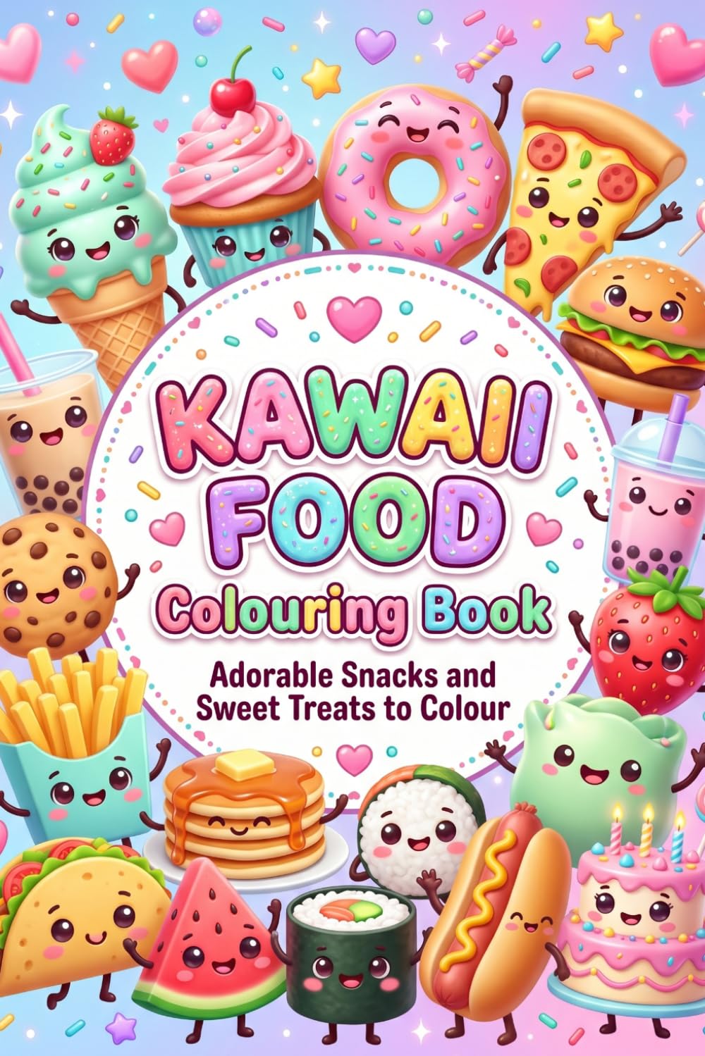 Kawaii Food Coloring Book: Adorable Snacks and Sweet Treats to Color