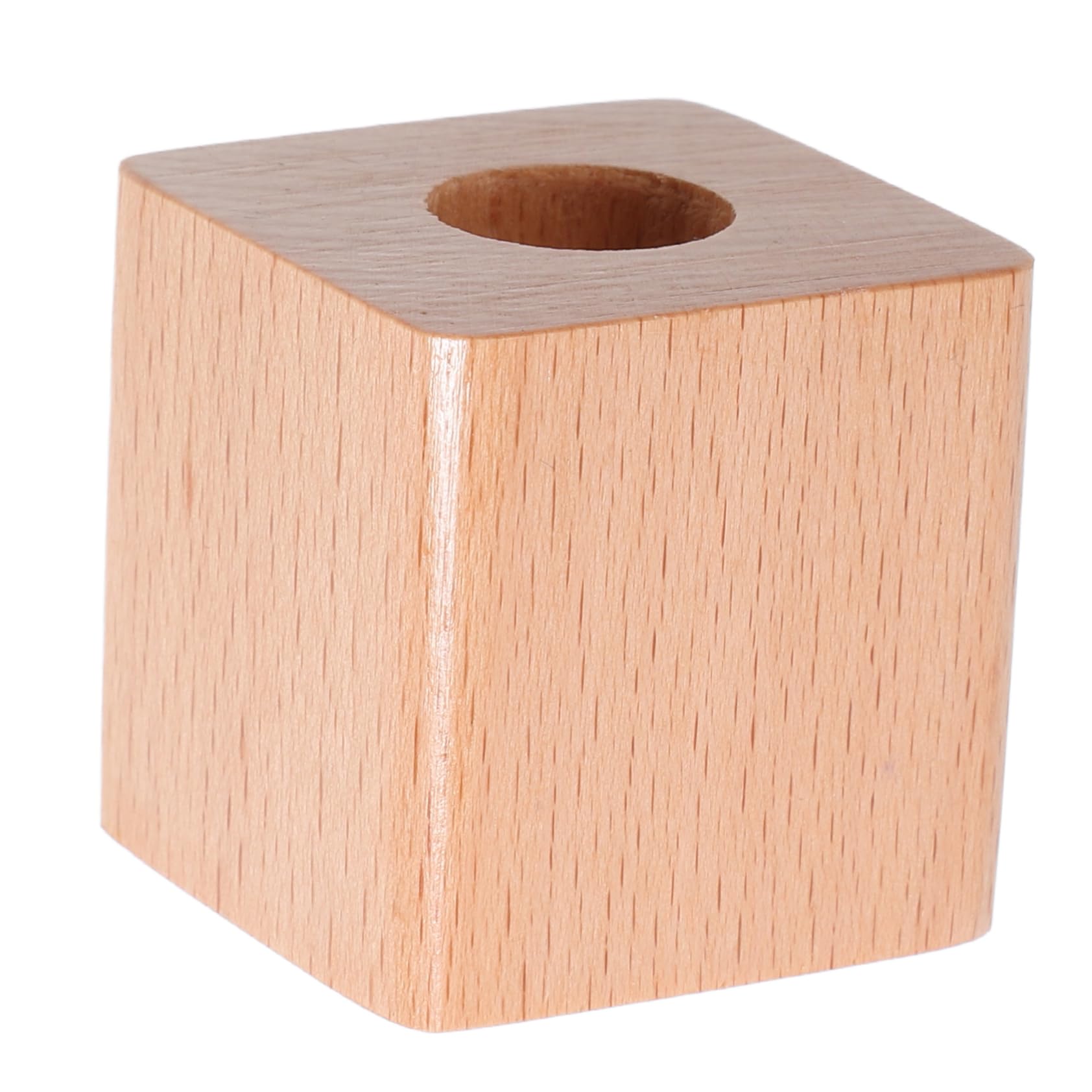 DIYEAH Wooden Pen Holder Single Pen Storage Stand Small Beech Wood Desk Organizer for Office and Study Room Desktop