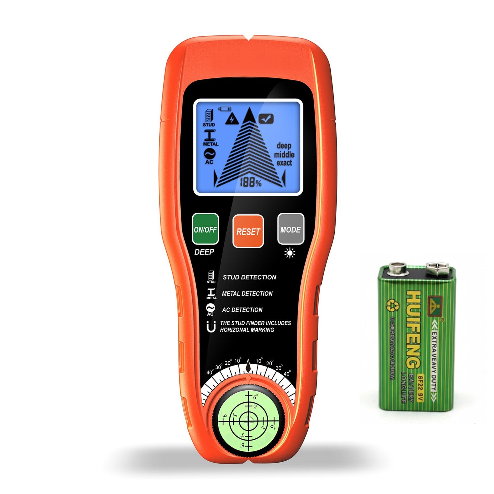Rilevatore da parete 7 in 1 con display LCD, rilevatore di viti e fili in tensione, rilevatore di tubi in legno e metallo, per pareti, filo elettrico e tubi, per lavori di ristrutturazione domestica e