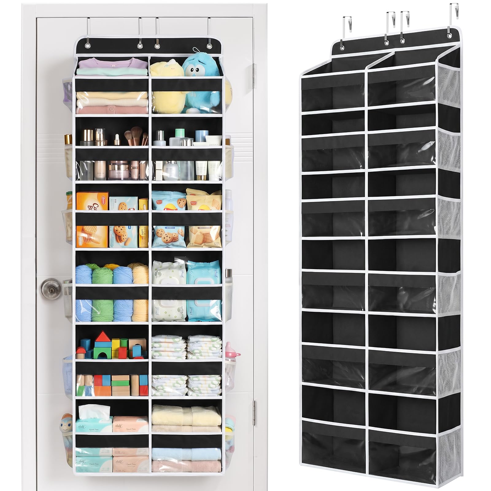 Yecaye 6 Tier Over The Door Organizer, Door Organizer with 12 Compartments