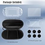 JDGPOKOO 10 in 1 Accessories Kit for PS Vita 2000, Carrying Case for PSV 2000, Protective Case, Front and Back Screen Protectors, and 6Pcs Thumb Grip Caps, for PlayStation Vita 2000/PS Vita Slim ONLY