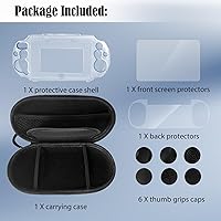 Vista 7 de JDGPOKOO 10 in 1 Accessories Kit for PS Vita 2000, Carrying Case for PSV 2000, Protective Case, Front and Back Screen Protectors, and 6Pcs Thumb