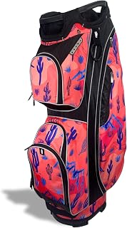 Resort Collection Ladies Golf Bag - 14-Way Women’s Golf Cart Bag with Insulated Cooler Pocket, Rain Hood, 7 Zippered Pockets & More - Stylish Golf Accessories for Women