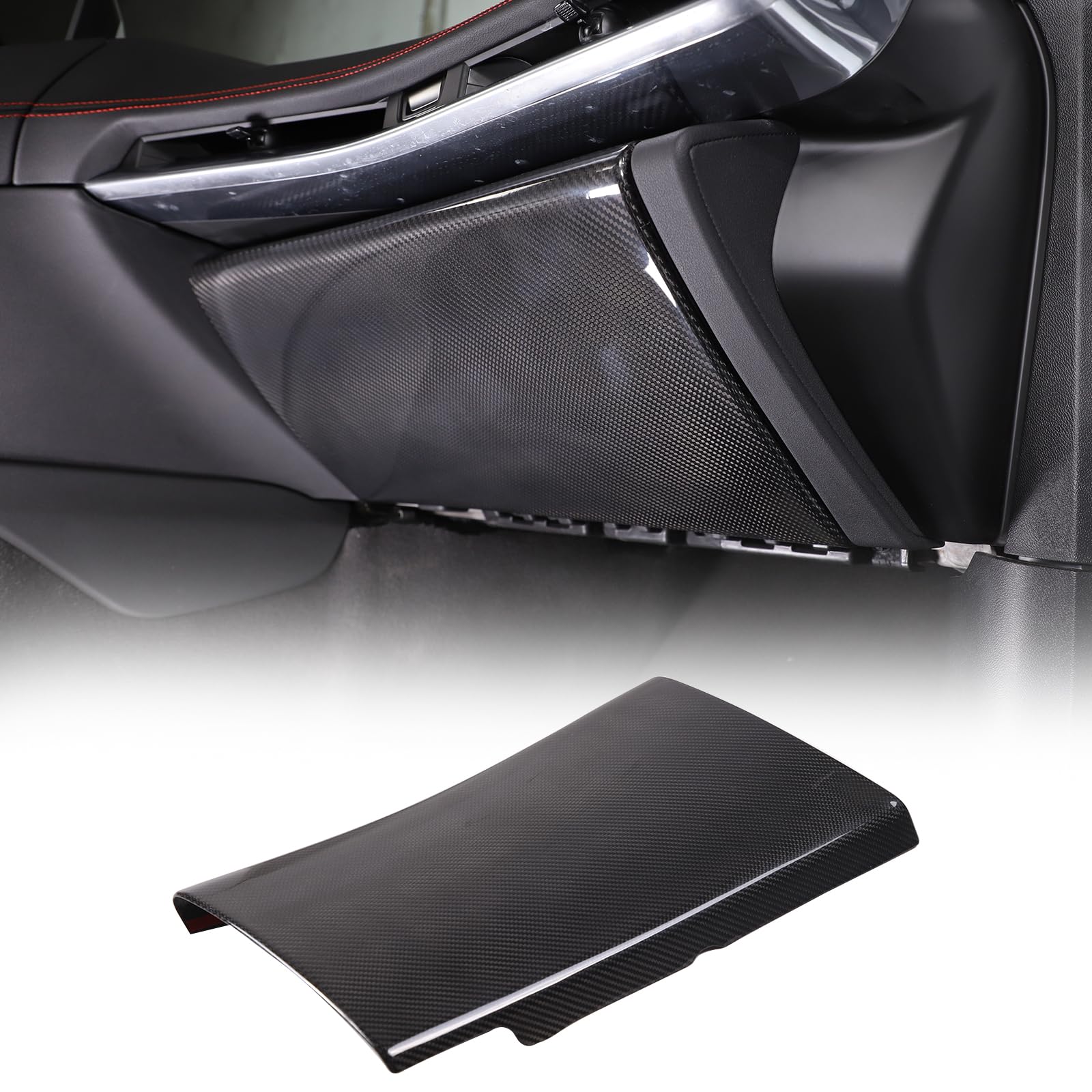 Sekhyna Car Central Control Side Cover Trim Compatible with Chevrolet Corvette C8 2020-2024 100% Carbon Fiber 1PCS Dashboard Co-Pilot Passenger Glove Box Panel Trim Accessories (Black Carbon)