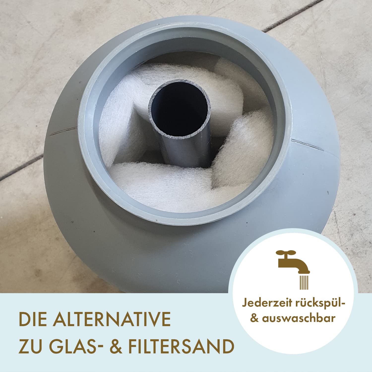 POOL Total Filter Flux Gold 3-lagig 500 g - Hightech Filtermaterial für Pools - Kompatibel mit Allen handelsüblichen Sandfilteranlagen - Ersetzt Filtersand Filterbälle oder Filterglas