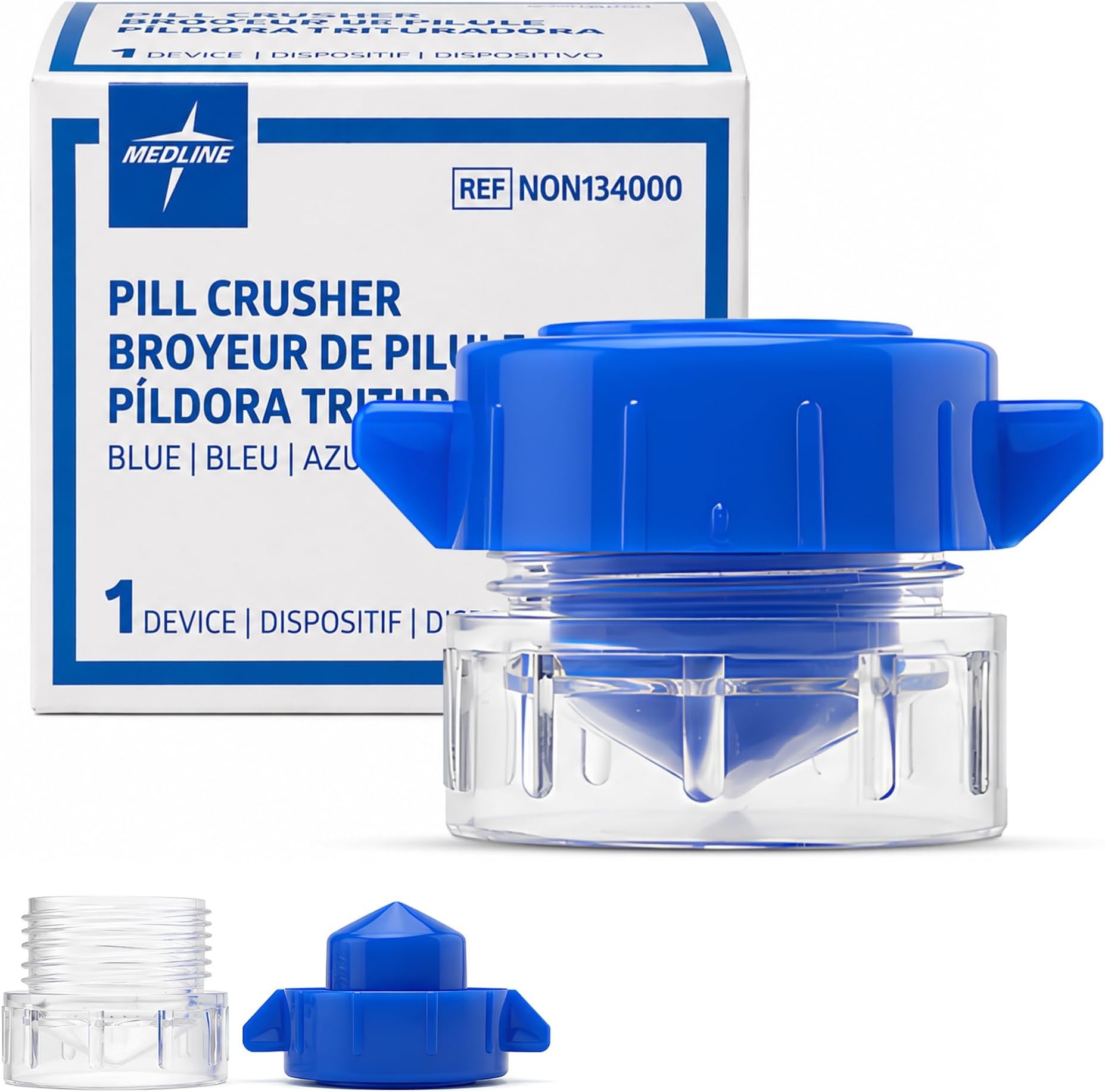 Medline - NON134000 Pill Crushers | Easy-Twist Pill Pulverizer with Built-In Storage Compartment, Latex-Free, Small and Travel-Friendly Medication Tablet Crusher