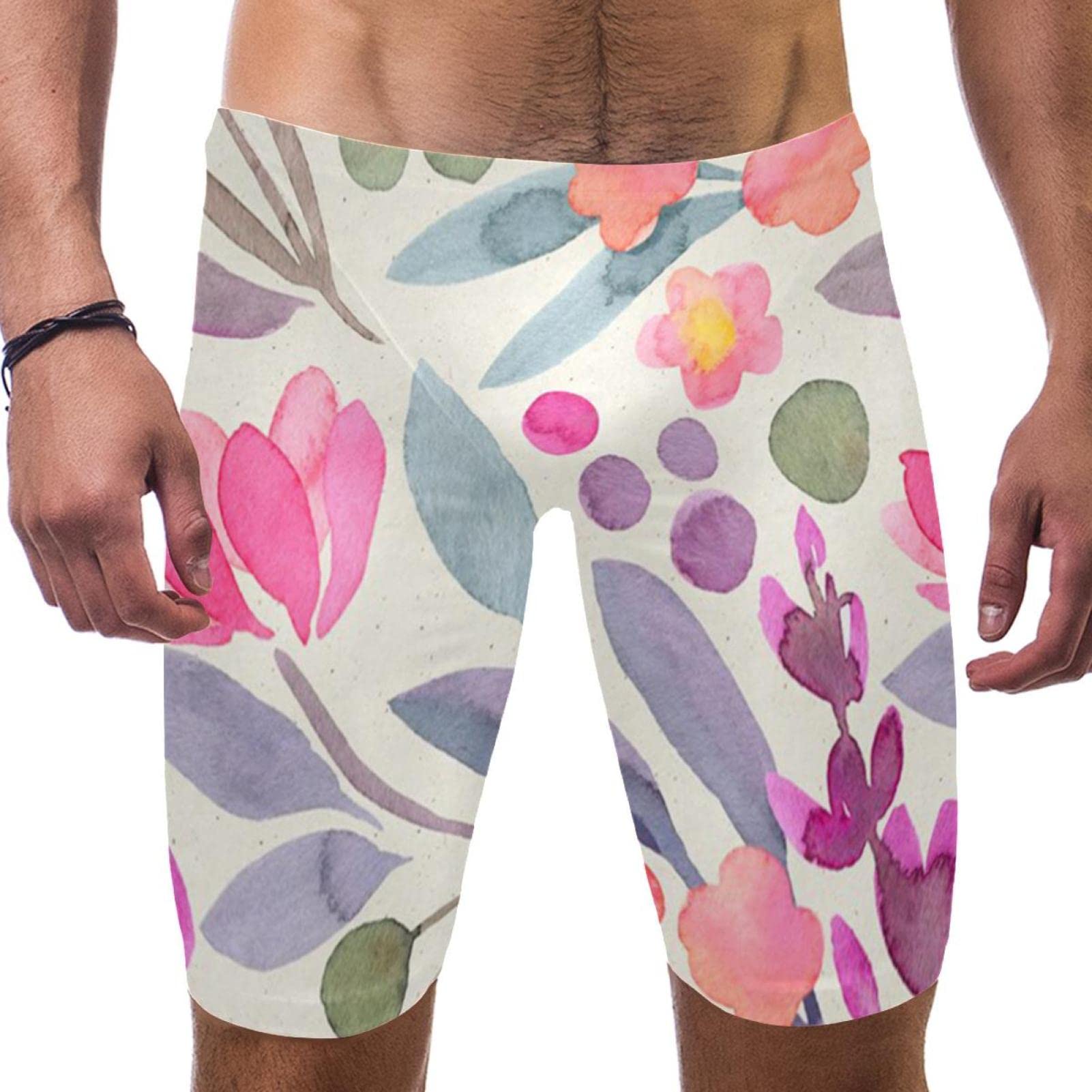 Traje de baño Jammer para hombres con diseño floral, ideal para natación deportiva 7