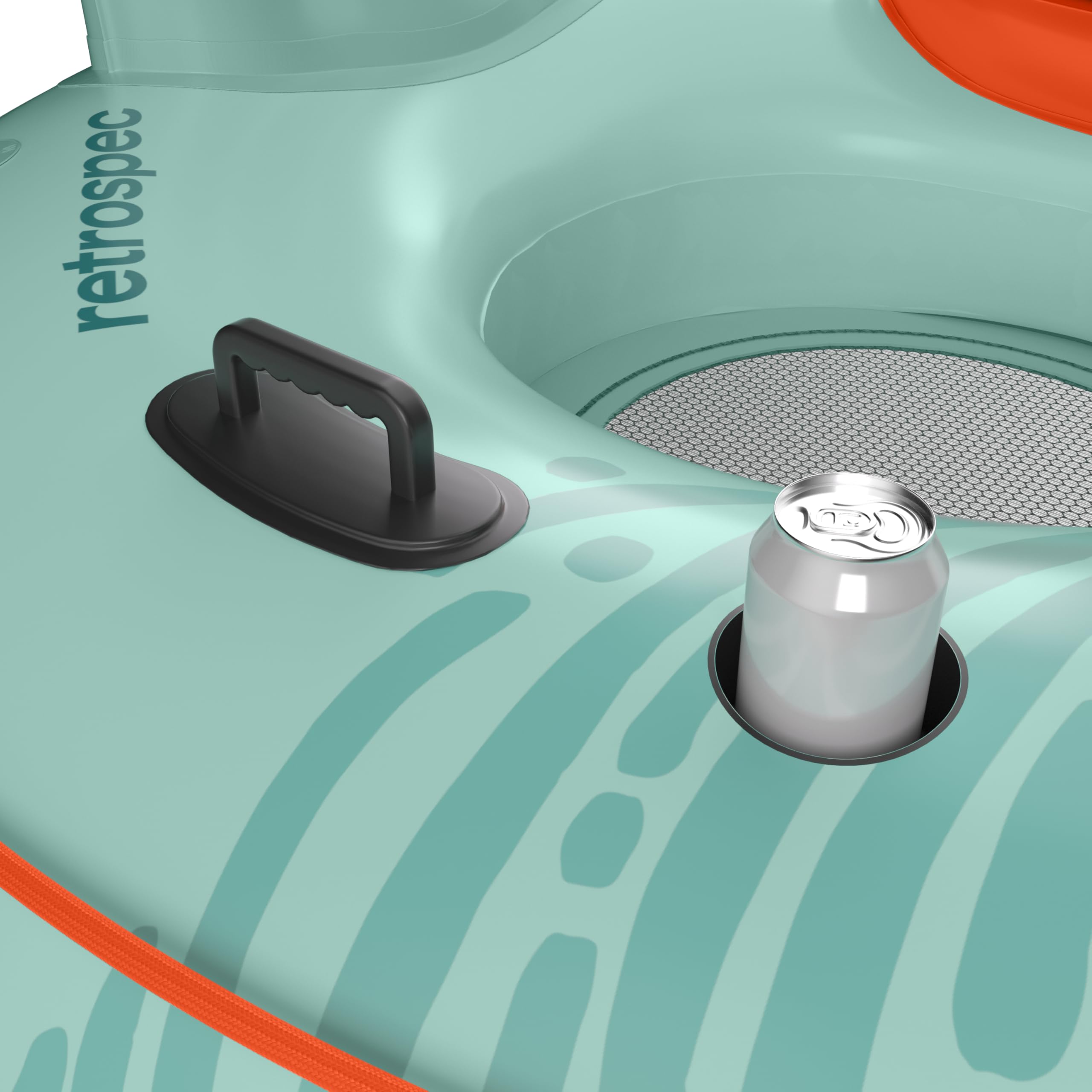 Retrospec Siesta Float Single & Double River Tube für Erwachsene 1–2 Personen – Robuster Wasserschwimmer mit Rückenlehne & Getränkehaltern | 136-272 kg | Reparaturset | Aufblasbare Flussschläuche zum