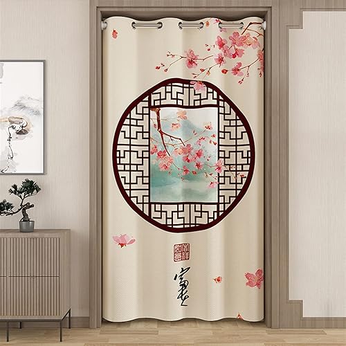 Miniatura 8 de SK Studio Cortinas opacas para puerta de armario cortinas de privacidad con aislamiento térmico y ojales para divisor de habitaciones pasillo aire