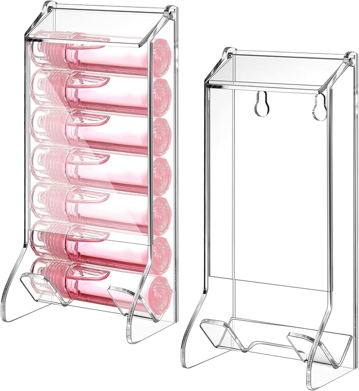Weysat Dispenser de Bálsamo Labial em Acrílico Transparente com Distribuição Automática, 2 unidades