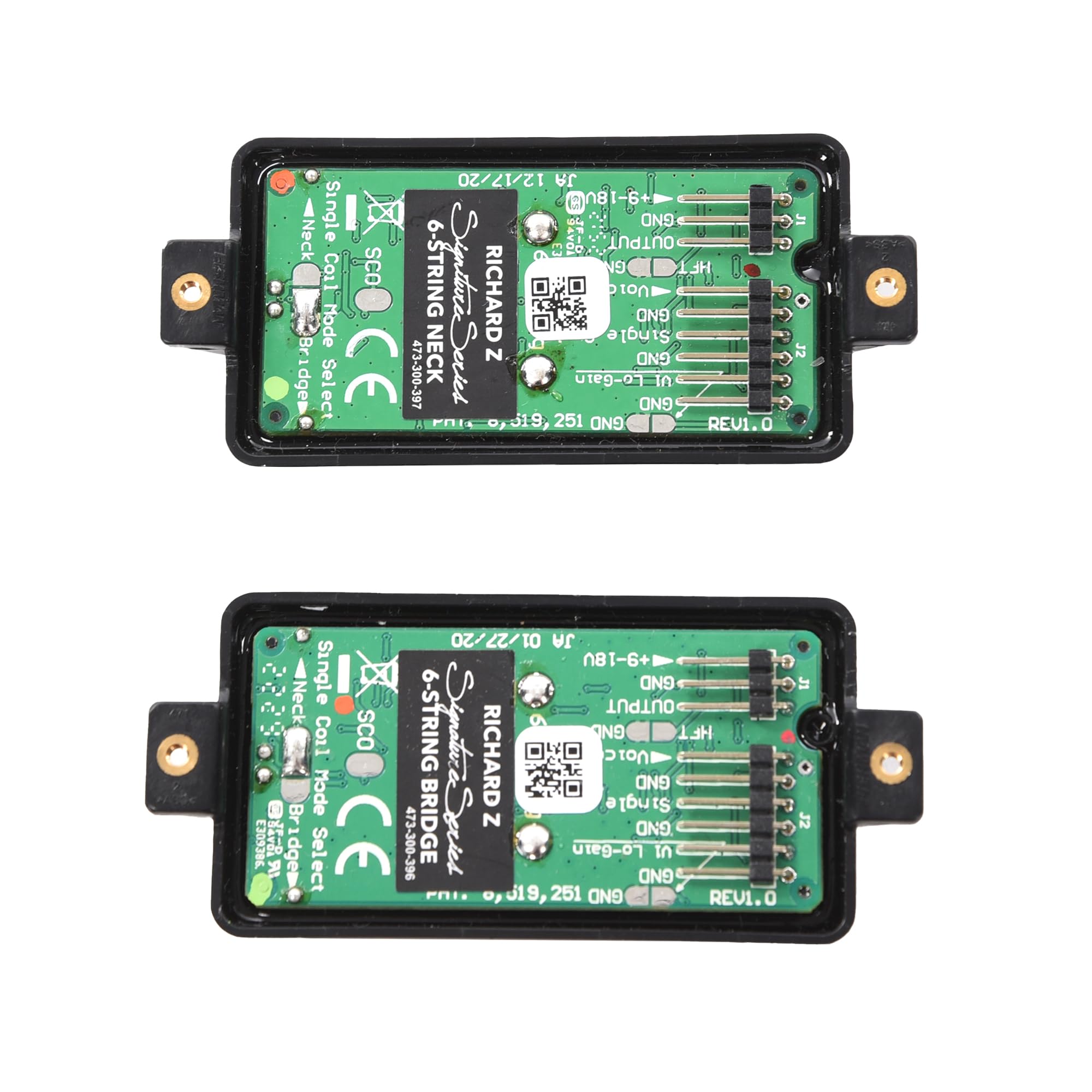 FISHMAN Fluence Signature Richard Z Pickup Set für E-Gitarren, aktiv, gebürstetes Aluminium