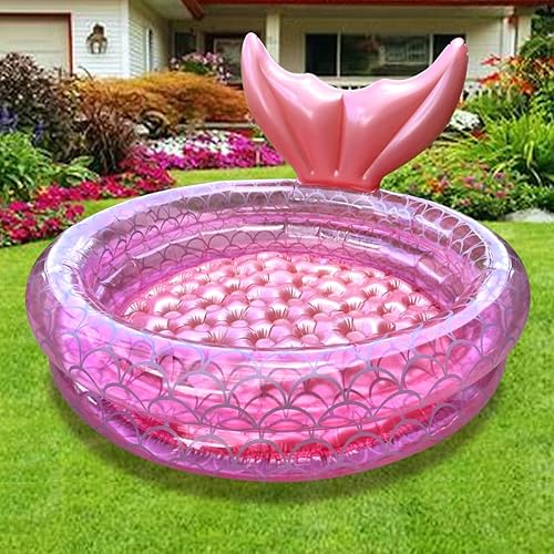 Piscina para niños, piscina inflable de sirena, para interiores y exteriores, para niños (47 pulgadas)