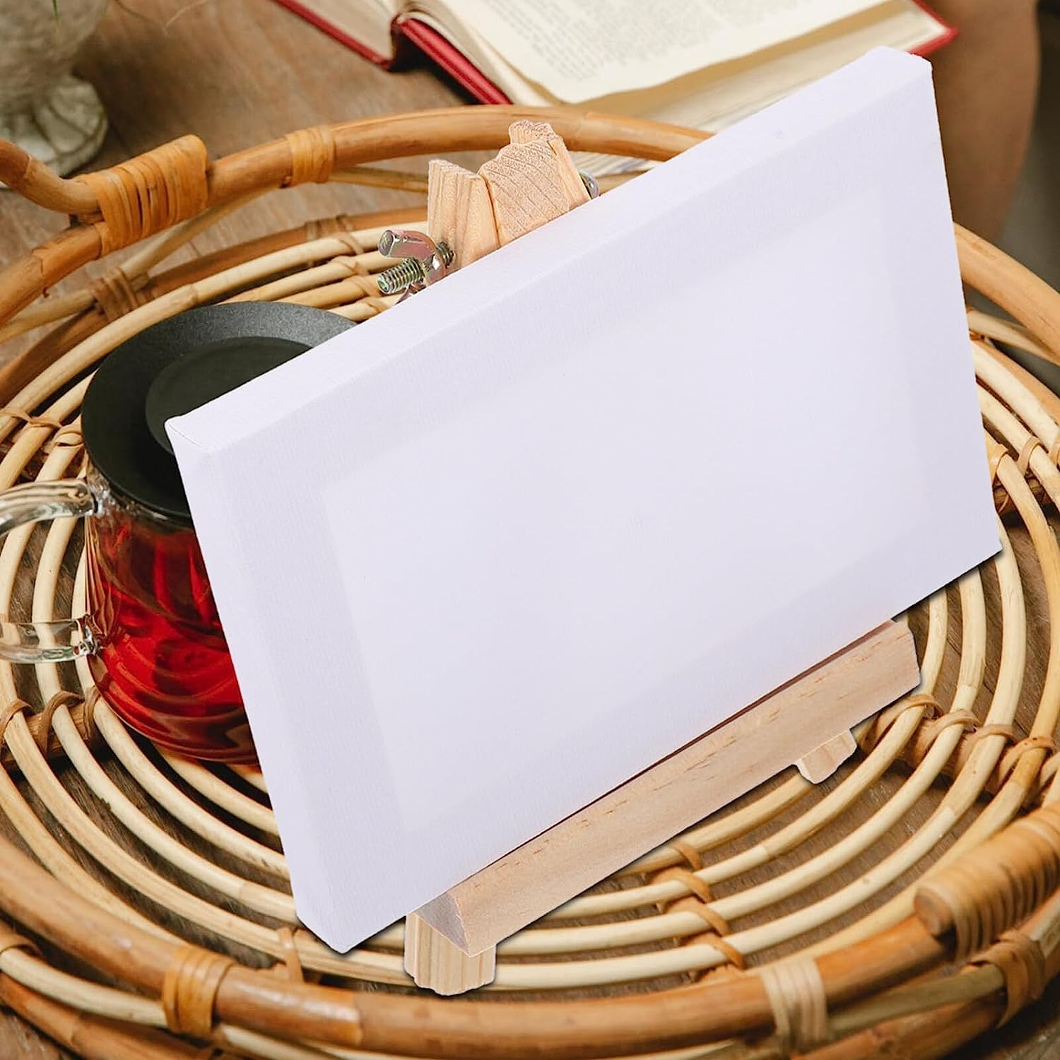 Set 4 Cavalletti Legno Per Mini Tele 15x20cm - Supporti Tavolo Per Dipinti E Decorazioni - Foto 10