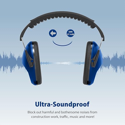 Miniatura 6 de Orejeras para Reducción de Ruido Auriculares SNR27.4 con Cancelación de Ruido para Niños con Diadema Ajustable, Protectores Auditivos para Camiones