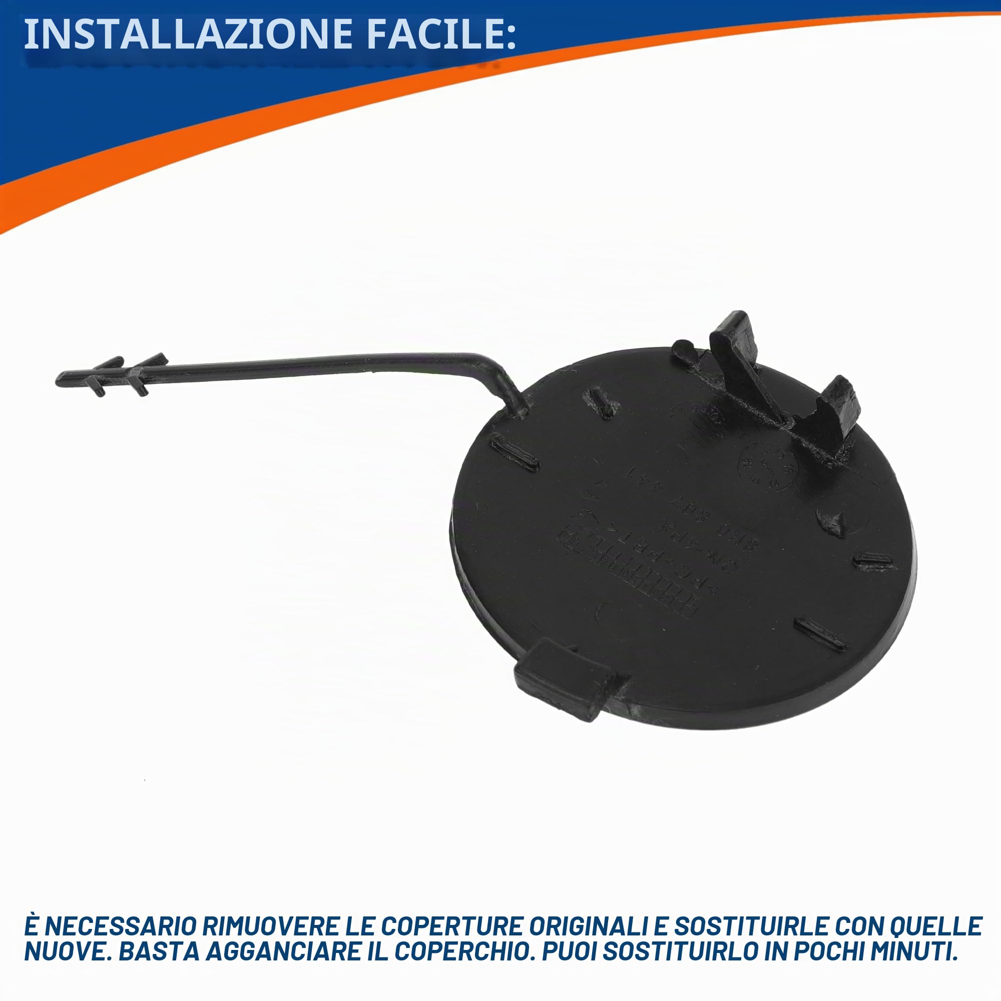 QUARKZMAN Tappo Copri Gancio Traino Per Audi A4 Avant B8 07-15 1 Pezzo | Materiale: Plastica, Colore: Non Verniciato, Numero OE: 8K0807441/8K5807441GRU, Adatto Per Audi A4 Avant B8 2007-2015