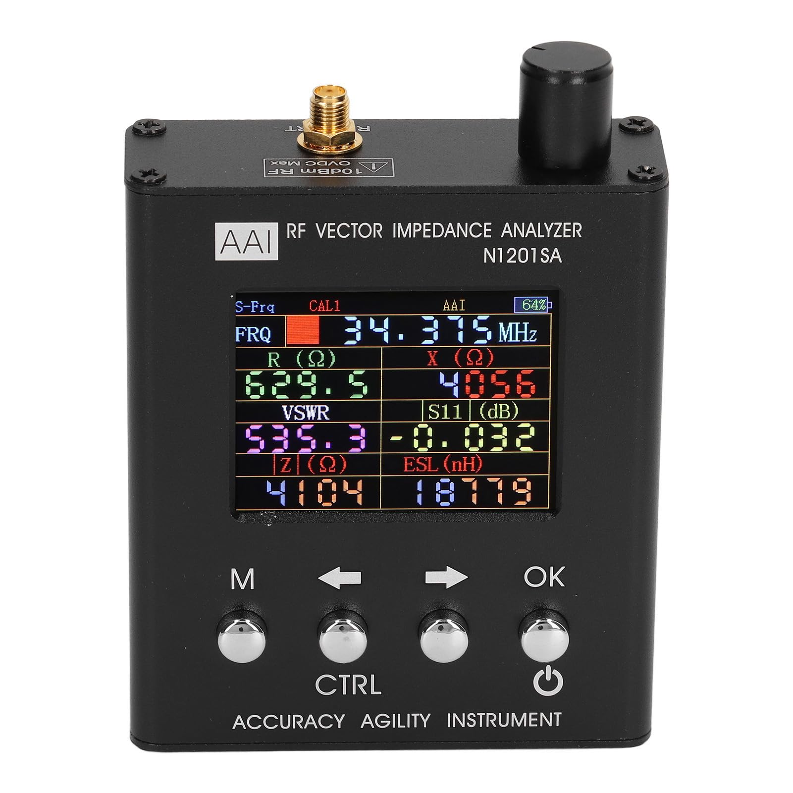 Analizador de impedancia de vector RF de 2.4 pulgadas SWR Enna Analysis Tester USB Carga 137.5MHz -2700MHz