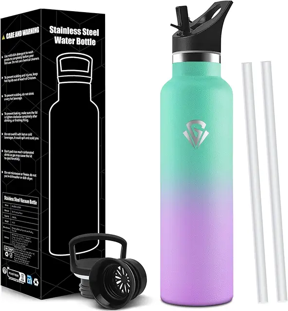 Gourde Isotherme 1L Mulbijeo - Acier Inoxydable Sans BPA, Double Paroi, Étanche