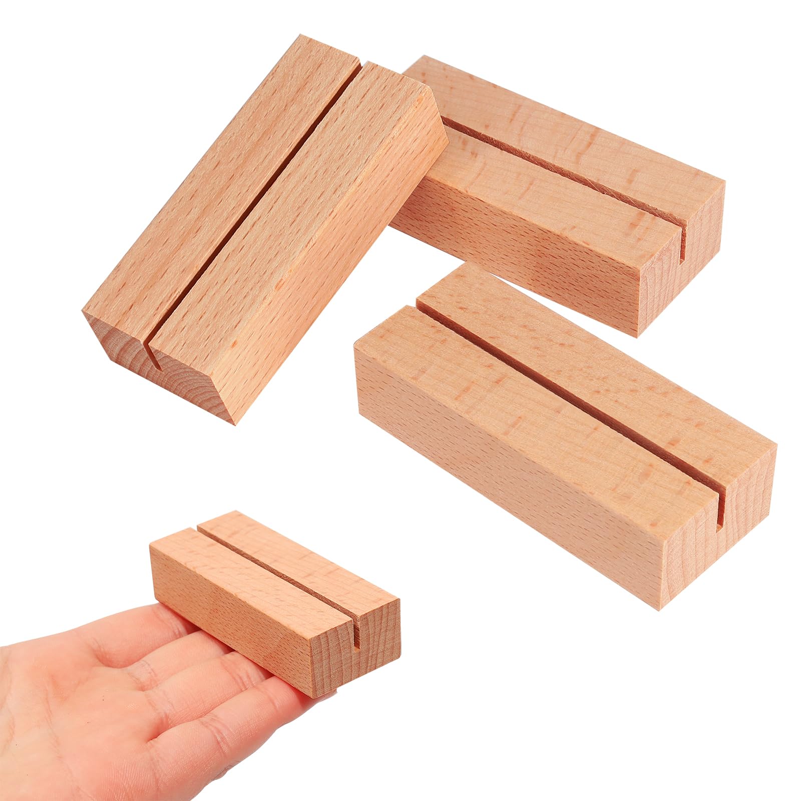 Lot De 20 Porte-Cartes Table Bois – 7 × 3 × 1,8 Cm, Supports Noms & Numéros Mariage, Anniversaire, Restaurant, Bureau, Photo – Bois Naturel Lisse