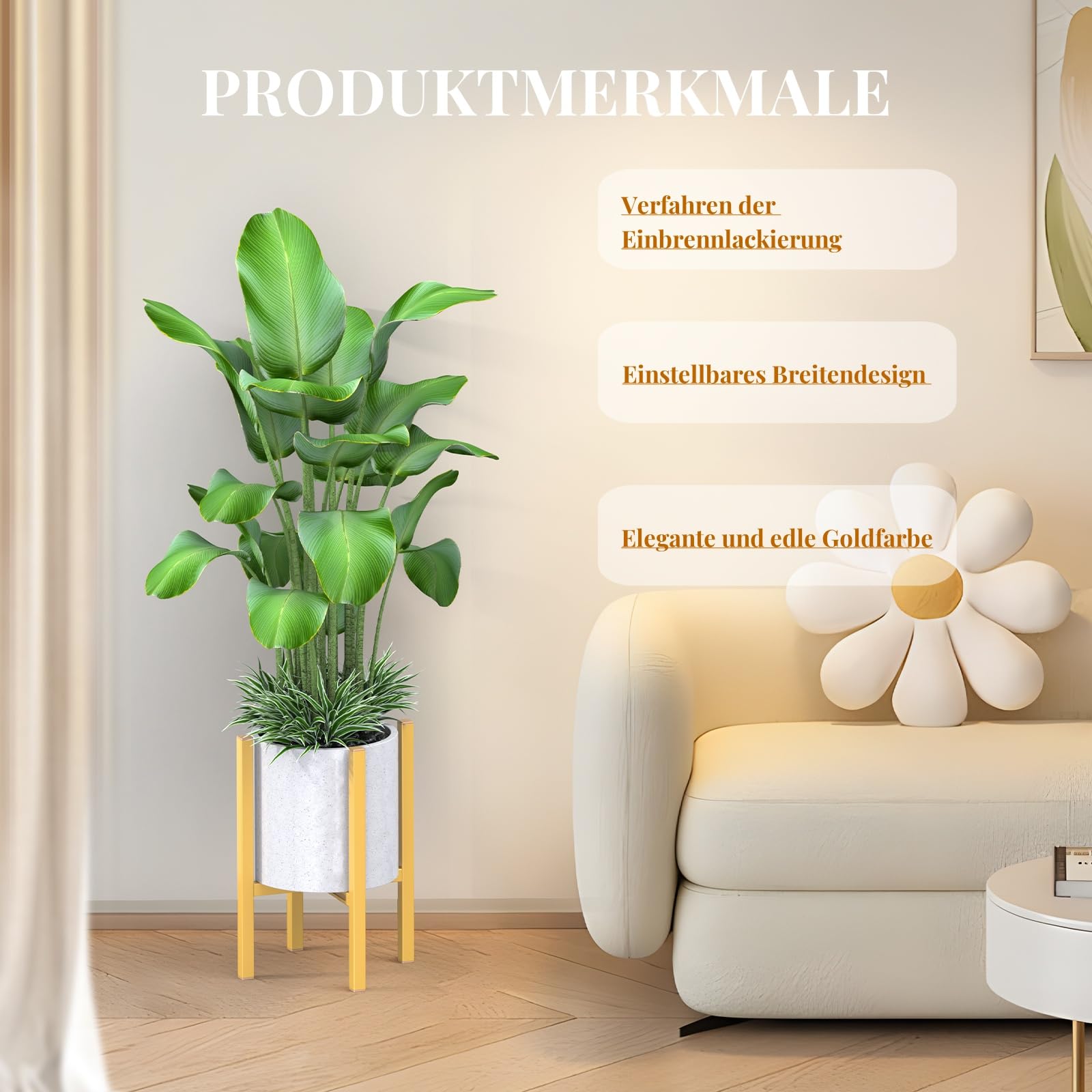 Support Plantes Interieur,Réglable Étagère Planteen Métal,Tabouret