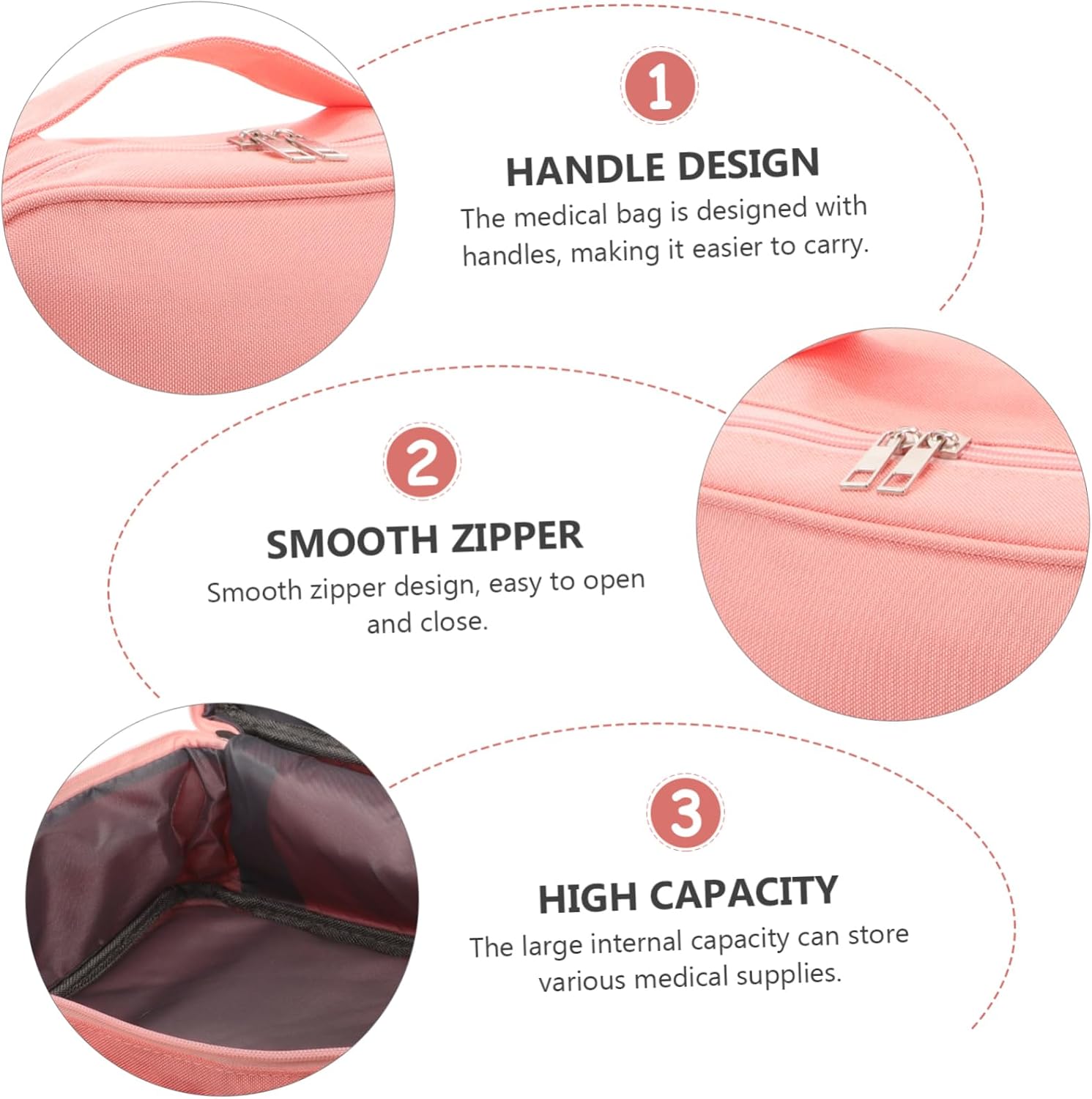 EXCEART Kit Portable Medicine Pouch Responder Storage Responder Bag Organizer Emergency Bag Oxford Cloth Pink Storage Bags Camping Travel