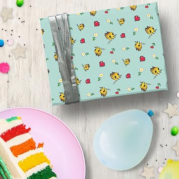 Minecraft Gift Wrapping Paper - Two Sheet Two Tag, Officially Licensed Gift Wrap, Fully Recyclable, 70 x 50 cm when opened, multi-coloured