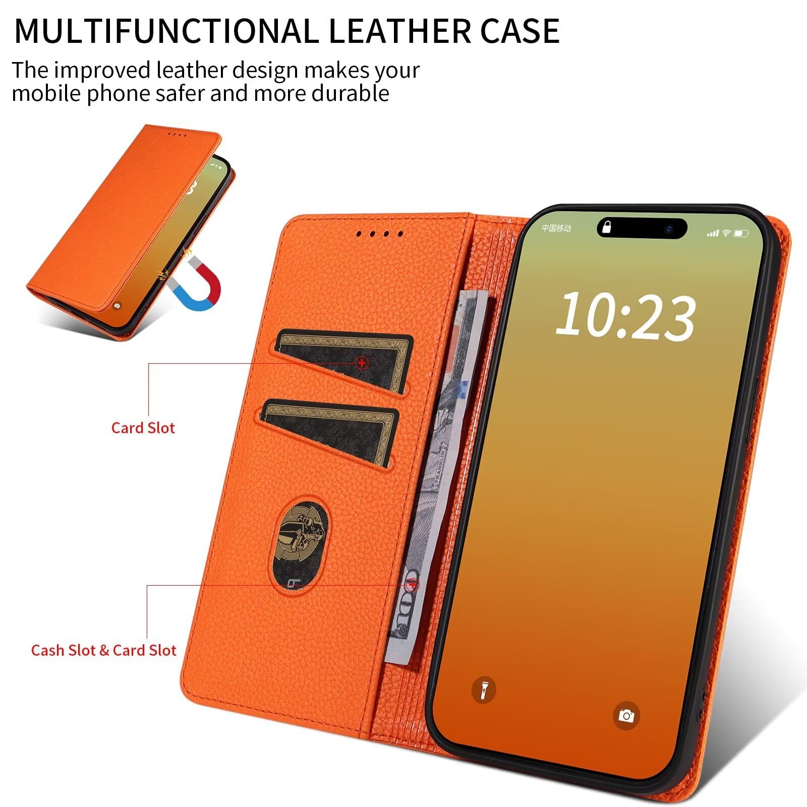 FMPCUON Cover per OPPO Realme C35,Cover in Pelle OPPO Realme C35,Flip Wallet Case Custodia in Pelle PU Premium,con Magnetica a Scatto per OPPO Realme C35,Rosso