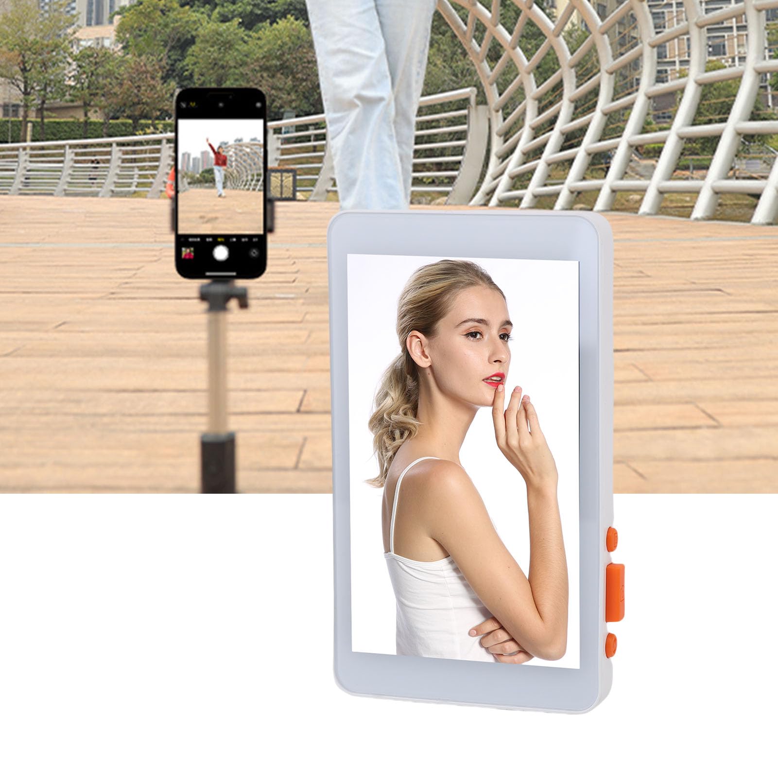 Ejoyous Phone Vlog Selfie Screen, 4.02in 1800mAh Wireless Rear Camera
