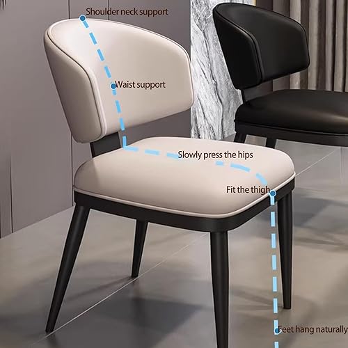 Vista 4 de Faux Leather Dining Chairs,Accent Kitchen Chairs, Dining Room Chairs with Black Metal Legs, Living Room Chair for Dining Room, Office, or Living