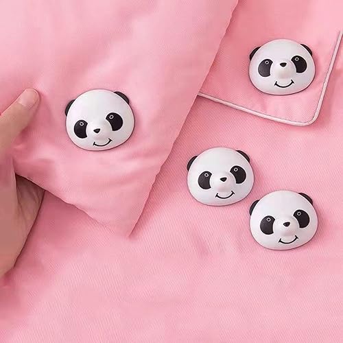 Juego de 8 piezas de panda, hebillas de fijación para edredón, clips antideslizantes para funda de edredón, pasadores de edredón reutilizables,