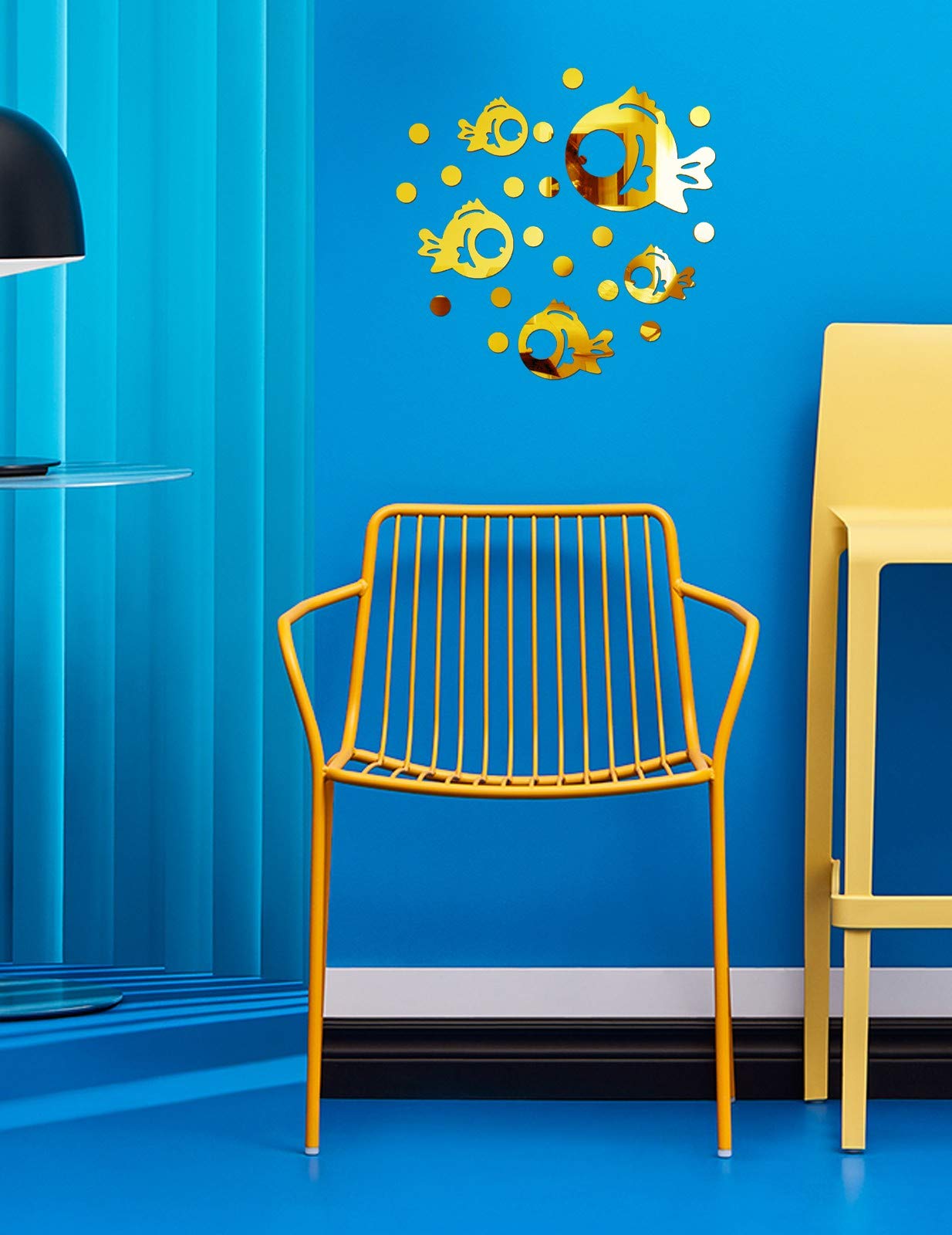 Sehaz Artworks Fish-Gold-1mm Acrylic Wall Decals or Stickers