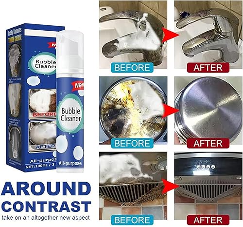 Miniatura 3 de Lazzda Limpiador de burbujas, limpiador de espuma Lazzda, spray de espuma limpiador de burbujas, aerosol de limpieza multiusos sin enjuague, aerosol