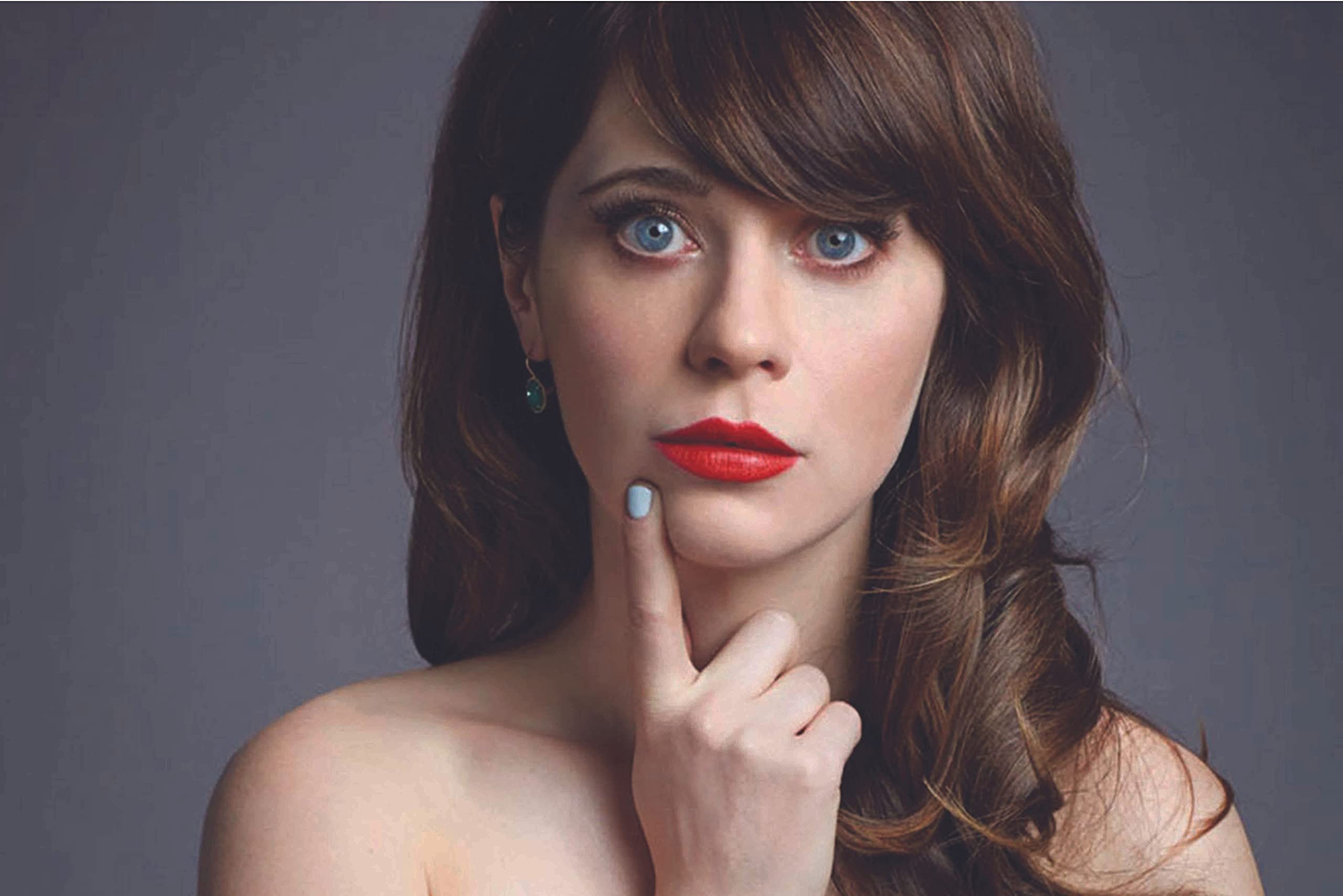 Famous Musician Sticker Poster|Zooey Deschanel Interior Wall Poster|Poster for Drama House, Hostel, Living Room|Room D�cor Item|Decorative Wall Poster|Self Adhesive Wall Poster