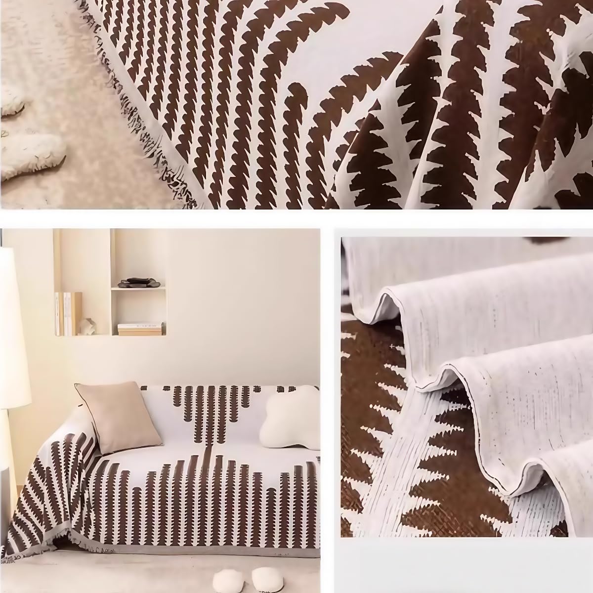 Générique Boho Elegance Chenille Sofa Cover,Micrscopic Double-Sided Reversible Chenille Sofa Covers,Pet-Friendly Washable Couch Covers, Anti-Cat Scratching, Durable Wrinkle Resistan (3,70.8 * 59 in)