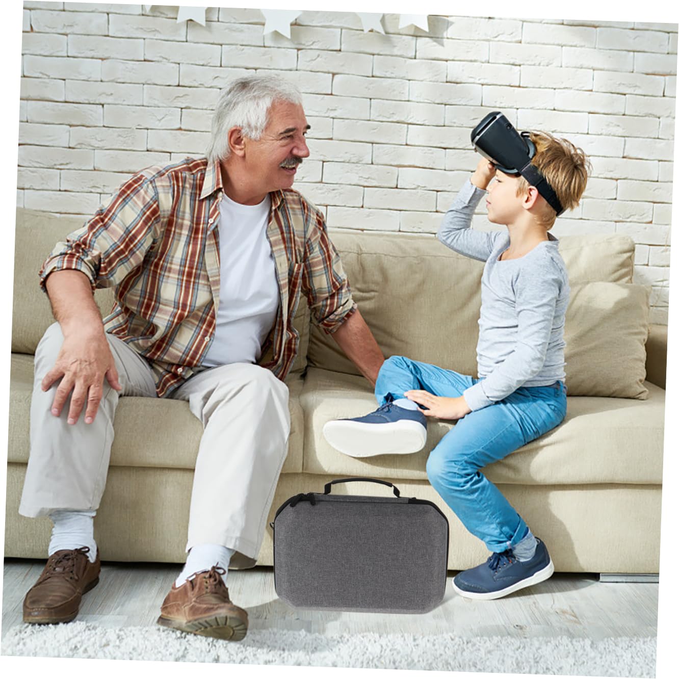 Gadpiparty Estuche Resistente para Guardar Gafas De Realidad Virtual con 2 Compartimentos Personalizados Y Asa Cómoda