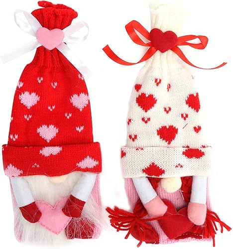 plplaaoo 2 fundas para botellas de vino para suéter de Navidad, lindo suéter de Navidad, cubierta de botella de vino, suéter hecho a mano para